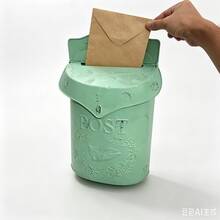 戶外花園鐵製壁掛式復古裝飾信箱，做舊信箱收納掛飾 - A - 查看 4