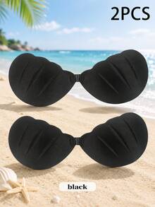 Women's Invisible Adhesive Bra, Reusable Nipple Covers, Shell-Shaped Breast Pads, Small Chest Enhancement, Seamless - Multicolor - View 16