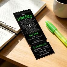 Gothic Vampire Concert Ticket Acrylic Bookmark Dark Horror Page Marker Reading Accessory - Square - View 10