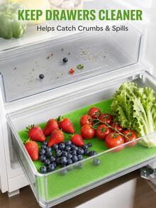 4/3/2/1pc Washable Refrigerator Liner Mat, Breathable Cuttable Fridge Drawer Mat, Reusable Perforated Shelf Liner, Suitable For Fruit & Vegetable Storage, Kitchen Cabinets, Storage Cabinets, Drawers And Home Organization, Easy To Clean Kitchen Accessories - Multicolor - View 6