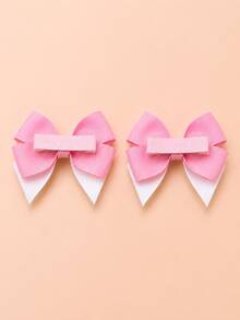 2pcs Cute Bear Pattern Bow Hair Clips,Sweet Cute Hair Clips,Kids Girls Hair Accessories For Daily Wear,Birthday Party Gifts For Friends - Multicolor - View 5