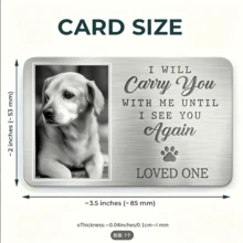 5/2/1 Set Customizable Photo Memorial Cards, Personalized Wallet Cards (With Storage Bag) - Sympathy Gift For Pet Owners, Halloween, Thanksgiving And Christmas Gift, Meaningful Record Of Pet Growth, Memorial - Silver - View 8