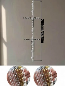 1/3/6pcs Shiny Beaded Decorative Rope, Suitable For Door Curtains, Partition Curtains, Window Sill Decor, Restaurant Decor, Back To School, Birthday Party, Holiday Party, Wedding And Holiday Gifts - Multicolor - View 7