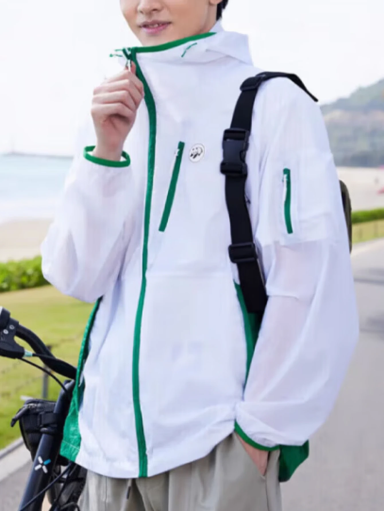 CAMEL CROWN Men & Women Cooling Skin Sun Protection Jacket, UV Blocking Lightweight Sun Shirt - Jade White/Cang Cui Green - View 1