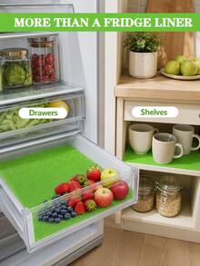 4/3/2/1pc Washable Refrigerator Liner Mat, Breathable Cuttable Fridge Drawer Mat, Reusable Perforated Shelf Liner, Suitable For Fruit & Vegetable Storage, Kitchen Cabinets, Storage Cabinets, Drawers And Home Organization, Easy To Clean Kitchen Accessories - Multicolor - View 9