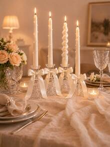 2pcs/4pcs Pearl Taper Candles, Long Stem Candles, Wedding Table Centerpiece Decor, European Romantic Dinner Candles, Decorative Soy Wax Candles, Home Decor, Party Table Decoration, Anniversary Dinner, Holiday Dining Decor - Multiple Styles - View 3