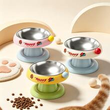 Cat Bowl Cat Food Bowl Stainless Steel Dog Dinnerware Non-Slip Anti-Tip Neck Protection Pet Bowl - 300ml - View 4