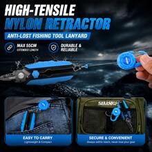 SeaKnight Multifunctional Fishing Pliers 9-In-1 Stainless Steel Fish Line Cutter Hook Remover Saltwater Resistant Fishing Tool With Retractable Lanyard - Blue - View 6