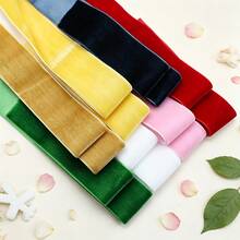 5 Yards Multi-Color Matte Flocked Satin Ribbon, 2.5cm/1 Inch Smooth Flocked Ribbon, Handmade DIY, Bow Hair Accessories, Flower Bouquet Binding Ribbon, Birthday Wedding Gift Box Decorative Material - Multicolor - View 1
