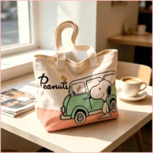 SNOOPY 1件史努比卡通動漫時尚多功能大容量托特包，適合購物、上學、旅行收納，亦可作為生日、情人節、派對禮物及開學用品 - 彩色 - 查看 5