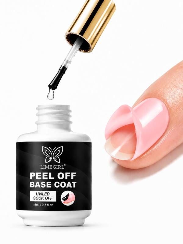 LIMEGIRL 15ml Gel Base Descolável, Base de Esmalte Gel UV LED, Descolamento Fácil Sem Necessidade de Imersão, Adequado para Manicure em Gel