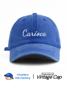 1 قطعة قبعة بيسبول عتيقة مغسولة للجنسين - تطريز شخصي "Carioca" - ألوان عتيقة متعددة متاحة - ملمس ناعم قبعة أب قابلة للتعديل أسلوب واثق هدية اجتماعية - كاريوكا - مشاهدة 11