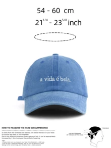 1pc Unisex Vintage Washed Baseball Cap - "A Vida é Bela." Personalized Embroidery - Multiple Vintage Colors Available - Soft Texture Adjustable Dad Hat Confident Style Social Gift - Life Is Beautiful. - View 4
