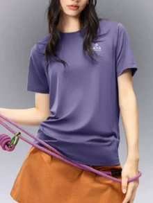 CAMEL CROWN Women's Lyocell Crew Neck Short Sleeve T-Shirt, New Summer Outdoor Sports Top - Windsor Purple - View 2