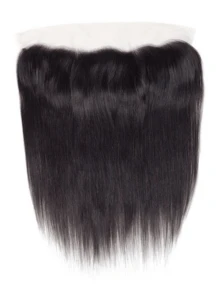 Penutup Depan Renda 13x4 dengan Rambut Bayi, Belahan Bebas, Rambut Manusia Lurus dari Telinga ke Telinga, Garis Rambut Alami, Renda Transparan, Warna Alami untuk Wanita, Cocok untuk Semua Musim - Natural Black - View 8
