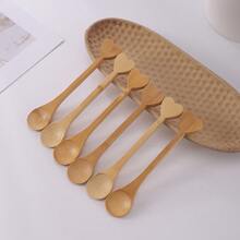 Set de 6 cucharas de madera con forma de corazón, para cocina, regalo de Navidad - Albaricoque - Ver 7