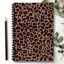1 buah Buku Catatan Spiral Motif Macan Tutul & Zebra Lucu - Buku Harian dengan Sampul Dekorasi Pita, Cocok untuk Sekolah, Kantor, Perjalanan, Menulis Jurnal, Perencanaan - Buku Tulis Portabel - Hadiah Buku Harian Motif Hewan - F - View 4