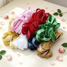 5 Yards Multi-Color Matte Flocked Satin Ribbon, 2.5cm/1 Inch Smooth Flocked Ribbon, Handmade DIY, Bow Hair Accessories, Flower Bouquet Binding Ribbon, Birthday Wedding Gift Box Decorative Material - Multicolor - View 3
