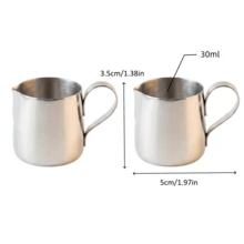 1/2pcs Latte Art Cup - Perfect For Milk Frothing And Coffee Decoration, Ideal Choice For Home Or Cafe Use - Silver - View 10