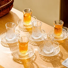 NEW Set Of 6 Heat Resistant Handled Black/Green Tea And Coffee With Saucers Set UK - RMC0586-a - View 7
