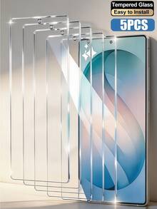 5pcs High Definition Tempered Glass Screen Protector, Scratch Resistant, Smooth Touch, Anti-Fall, Shatterproof, Compatible With IPhone 17/ Galaxy S26 S25/ 15T/15C 14C Note 15 14/Honor 600 Lite 400 300/POCO X7 9H Glass Film Screen Protector - Clear - View 174