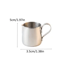 1/2pcs Latte Art Cup - Perfect For Milk Frothing And Coffee Decoration, Ideal Choice For Home Or Cafe Use - Silver - View 11