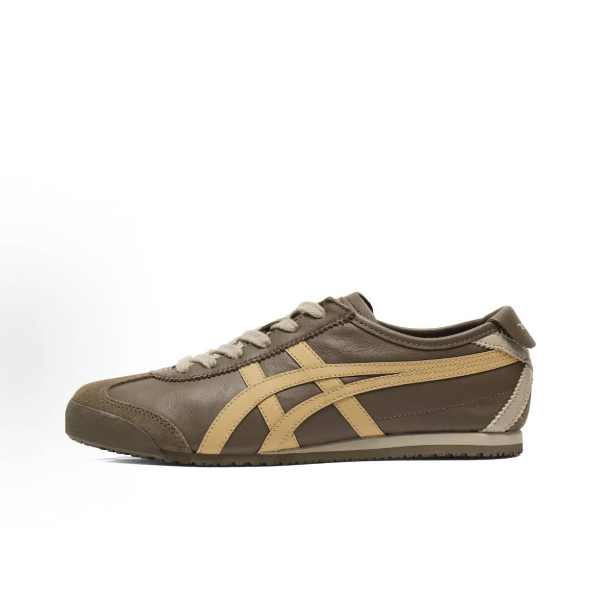 Asics Authentic Onitsuka Tiger Mexico 66 Leather Sneakers - White/Blue/Red Classic Low-Top | Premium Japanese Heritage Footwear | Slim-Profile Lightweight Trainers - 棕色 - 查看 1