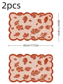 1/2/5pcs Taplak Meja Motif Daun Maple Musim Gugur, Ukuran 13x72 Inci, Taplak Meja Renda Oranye untuk Hari Thanksgiving, Dekorasi Rumah Musim Gugur, Cocok untuk Pesta Makan Malam di Dapur Musim Panen - MultiWarna - View 13