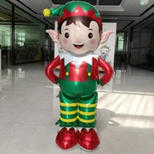 60 Inch Standing Christmas Elf Balloon, Bottom Decorated With Christmas Green Elf Pattern, Suitable For Christmas Celebration, Home Display, Holiday Decoration, Perfect Holiday Gift - 60-inch Standing Christmas Elf - View 6