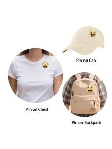 Fun Pattern Badge Brooch, Women's Badge, Pin Brooch, Bag Charm, Clothing Accessory, Funny Gift For Friends - Yellow - View 4