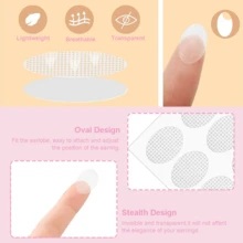 200pcs Transparent Invisible Ear Lobe Protection Stickers For Women, Breathable And Durable Ear Piercing Hole Expansion Prevention Patches - Multicolor - View 2