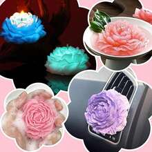 3件組牡丹花香氛蠟燭矽膠模具 DIY 花卉樹脂石膏手工皂擴香石裝飾擺件矽膠模具 - 牡丹花 - 查看 2