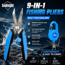 SeaKnight Multifunctional Fishing Pliers 9-In-1 Stainless Steel Fish Line Cutter Hook Remover Saltwater Resistant Fishing Tool With Retractable Lanyard - Blue - View 1