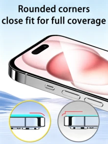5pcs/Pack Screen Protector, [Military Grade Shatterproof] High Definition Tempered Glass, Compatible With IPhone 17 Pro Max 16 Pro Max 15 Pro Max 16Plus 15Plus 14 13 12 11 Pro Max 13Mini 12Mini Xs Max XR 8 7 6 8Plus 7Plus 6Plus Se3 Se2, Full Coverage Screen Protector, Easy Installation, Anti-Fingerprint - Clear - View 6