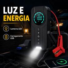 Calibrador Compressor de Ar Portátil Bomba Elétrica 12V 110V 220V Automática para Carro Moto Bicicleta Veicular Pneus Chupeta - A - Visão 5