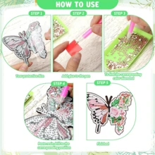Juego de 8 posavasos con forma de mariposa para pintura de diamantes DIY, superficie de diamantes lisa y de alto brillo, adhesión firme con kit de herramientas completo, fácil para principiantes, alivio del estrés hecho a mano, regalo para Año Nuevo, Festival de Primavera, Día de San Valentín, Navidad, Día del Maestro, posavasos decorativos aislantes de calor para mesa de comedor y mesa de café, regalo para familia, amigos, mejores amigos y maestros - 8 unidades - Ver 4