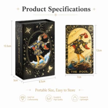 1pc High Quality Beginner Tarot Card Learning Booklet With Meaning Keywords, Zodiac Tarot Card Table Toy Anime 7X12cm/4.7*2.7in, Party Game, Halloween Gift, Christmas Gift - Black - View 2