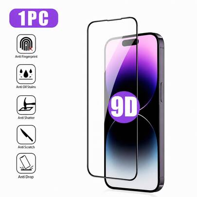 CASECOPS 1pc High Definition Tempered Glass Screen Protector, Compatible With IPhone 17/17 Air/17 Pro/17 Pro Max/16/16E/16 Pro Max/16 Pro/15/15 Pro Max/14/13/12/11/Pro Max/XS/X/XR, 9H+ Hardness Tempered Glass, Anti-Fingerprint, Anti-Scratch, Full Screen Coverage, Bubble-Free Installation, Compatible With Phone Cases, High Definition Transparent Protective Film