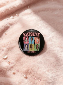 1/6Pcs 4.4cm Katseye Mixed Design Button Pins K-Pop Q Character, Lightstick, Snack & Graffiti Lapel Brooches, Fashion Style Badges Suitable For Backpacks And Bag Charms - Multicolor - View 11