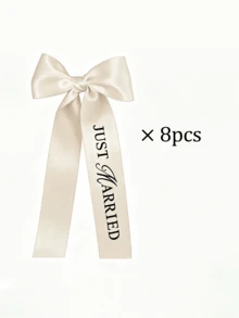 1/4/8pcs Wedding Decoration Ribbons, Champagne Bottle Decor Satin Ribbons - Multicolor - View 15