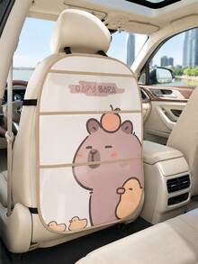 Car Seat Back Protector Kick Mat, Cute Capybara Rear Seat Cover With Transparent Storage Pocket, Waterproof, Anti-Slip, Dirt-Resistant, Scratch-Resistant, Cartoon Car Interior Accessory, Universal Fit For Most Sedans, SUVs, Suitable For Babies And Children - Multicolor - View 14