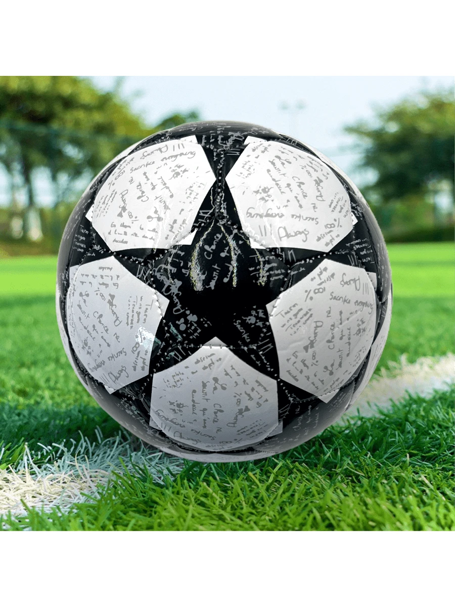 1pc No. 2 Pentagram Style Football, A Durable Football For Outdoor Training And Recreation, Backyard, Park And Beach Kicking - Multicolor - View 1