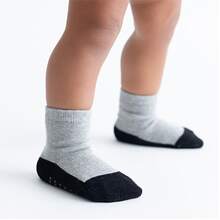Kit Meia Pimpolho Bebe Antiderrapente Infantil Pimpolho Kit com 3 Pares de Meias Lisas Infantil, Base Escura, Tamanho 21-25, Algodão e Elastano, Tamanho 1 a 3 anos (Preto) - Preto - Visão 6