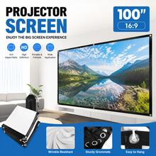 Projector Screen 60 Inch, 84 Inch, 72 Inch, 100 Inch, 120 Inch, 150 Inch, Portable Foldable Projection Screen 16:9 4K 3D Indoor/Outdoor Movie Screen, Suitable For Home Theater, Camping And Entertainment Activities - Milk Silk Style - View 2