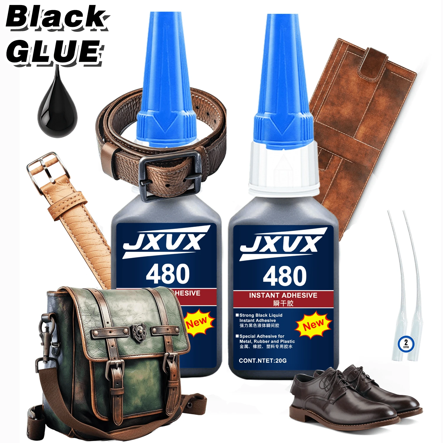 JXVX 480 Black/1PC PVC (Polyvinyl Chloride) Glue Dispenser And Accessories