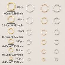 900pcs/Box DIY Jewelry Connector Rings, Includes Various Sizes Of Open Rings, Closed Rings, Overlap Rings, High-Low Rings, Single Rings, Open Rings, Connector Rings, Flat Rings, Round Open Rings, Pendant Rings, Jewelry Rings, O-Shaped Rings Compatible With Lobster Clasps, Suitable For DIY Jewelry Making, Beading, Rope Connection, Bag And Keychain Accessories. - Jump Ring - View 3