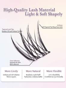 FindLove 60Clusters Korean Glue Free Eyelashes Natural Lashes Korean Girl Group Eyelash Wear No Glue Needed Lash Manga Cartoon U-Shaped False Eyelashes 11-13mm Pre Glued Soft And Light Lashes Gift For Women And Girl Korean Japanese Makeup Tools - C - 查看 5