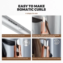 UKLISS One-Click Automatic Curling Iron, Fast Heating And Dual-Direction Rotation, Anti-Scald And Anti-Tangle Rotating Curling Wand, Birthday Gift, Travel Essential, Mother's Day, Valentine's Day, Dual Voltage, Perfect For Travel - Multicolor - View 4