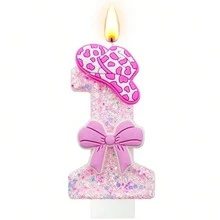粉色亮片牛仔風數字0生日蠟燭 - 生日蠟燭 - 查看 11