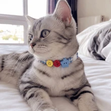 2pcs Blue Cat Collar Set, Adjustable Quick Release Collar, Suitable For Cats And Small Dogs, Soft And Comfortable Pet Collar - Blue - View 4